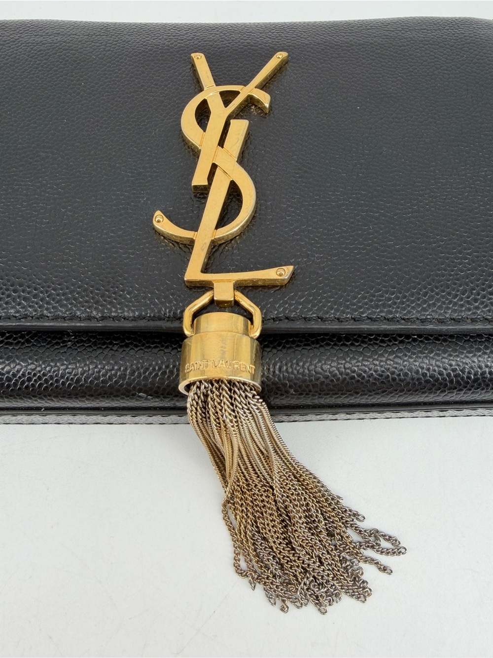 Saint Laurent Kate Monogramme Black with Gold Tassel Bag - Picture 7 of 14